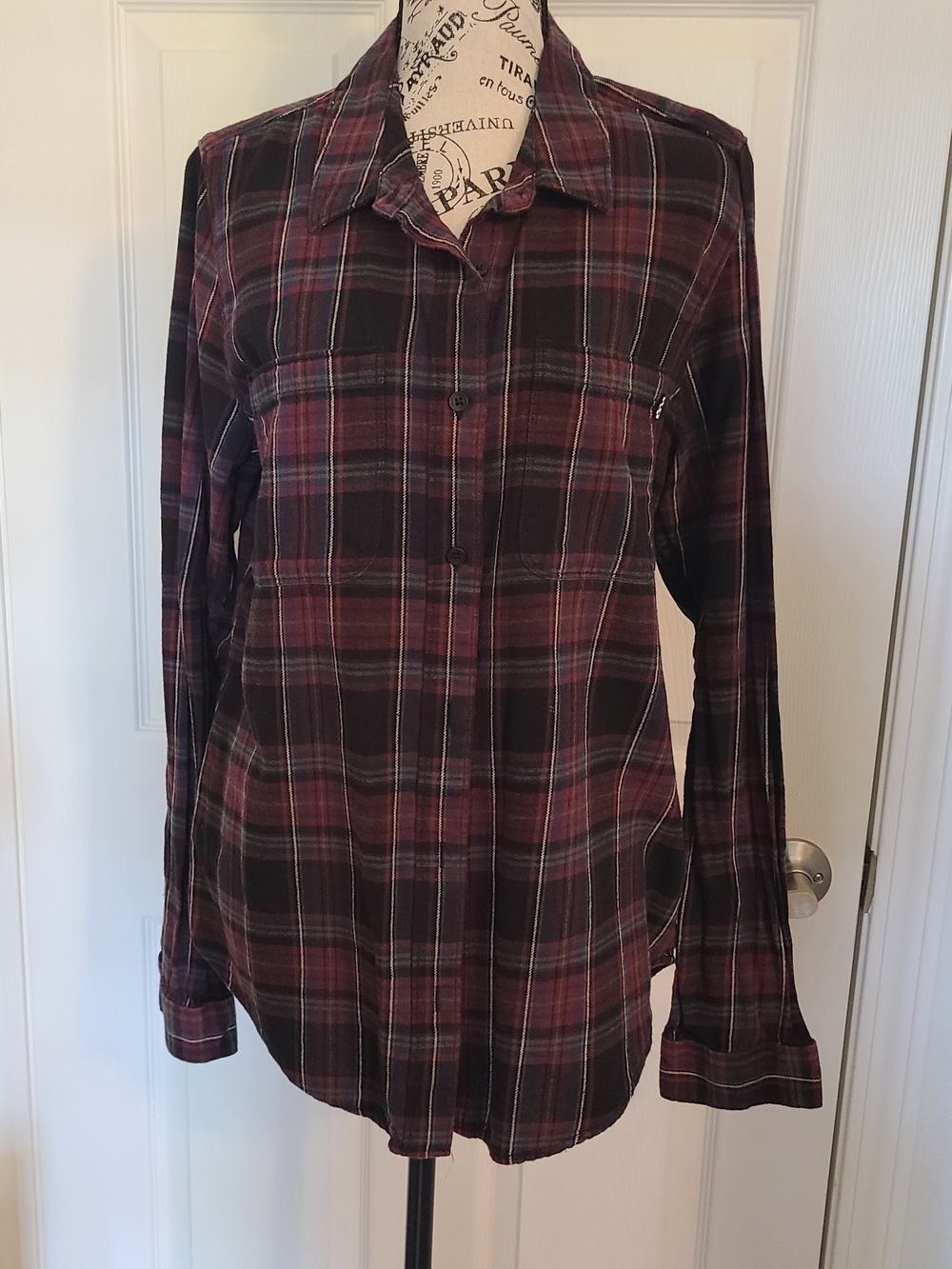 Vans Plaid Shirt in Navy, Burgundy and Olive